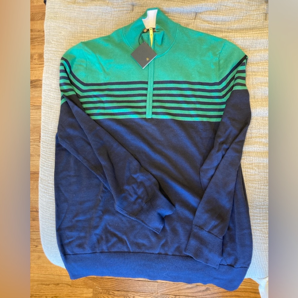 Brooks Brothers Supina Cotton Half Zip Sweater